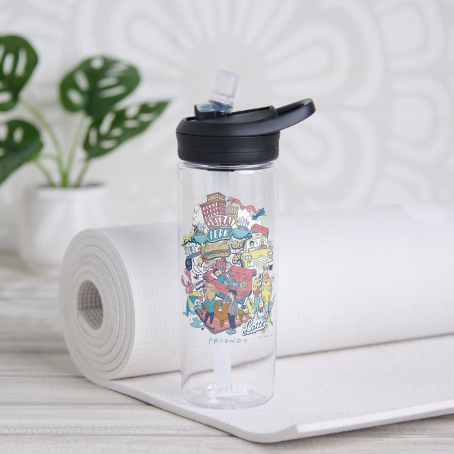FRIENDS™ | Cartoon Collage Water Bottle (Yoga)