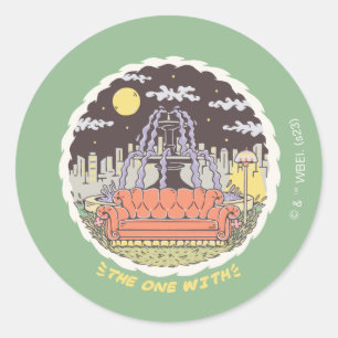 FRIENDS™ Cartoon Fountain Classic Round Sticker