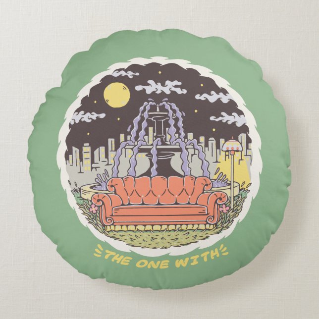 FRIENDS™ | Cartoon Fountain Round Cushion (Front)