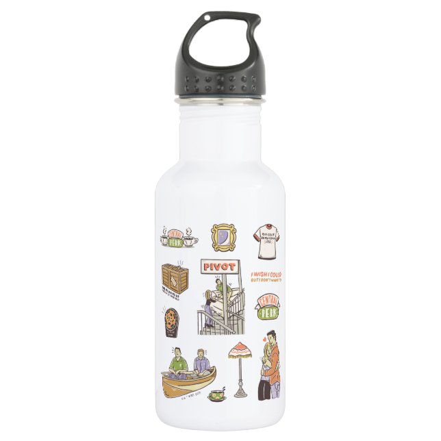 FRIENDS™ | Cartoon Icons 532 Ml Water Bottle (Front)