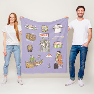 FRIENDS™   Cartoon Icons Fleece Blanket