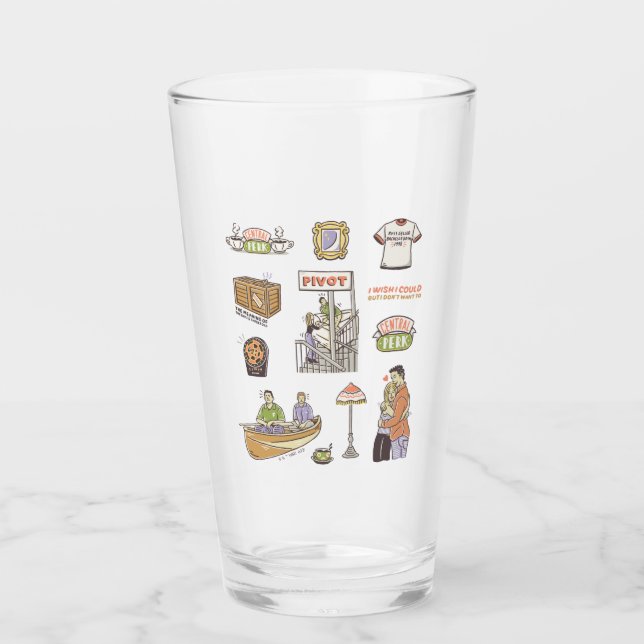 FRIENDS™ | Cartoon Icons Glass (Front)