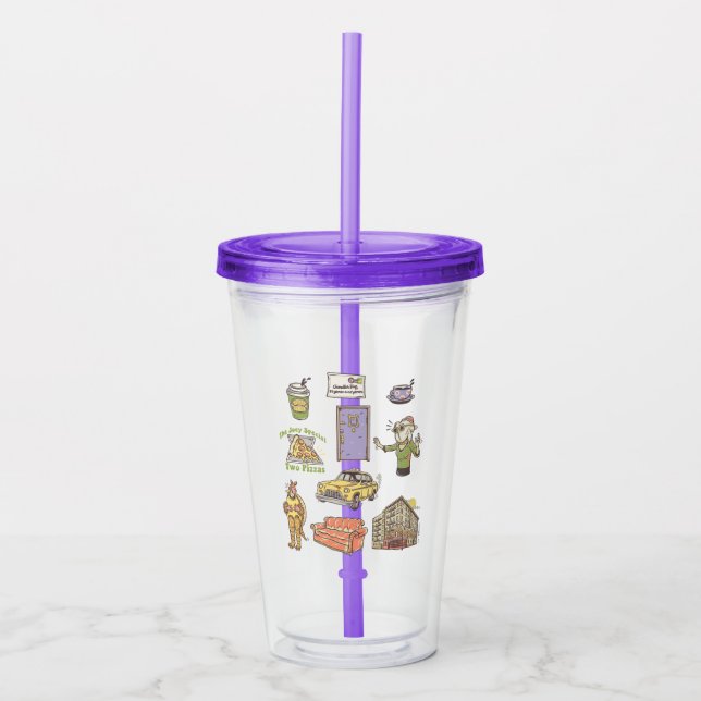 FRIENDS™ | Cartoon Icons Graphic Acrylic Tumbler (Front)