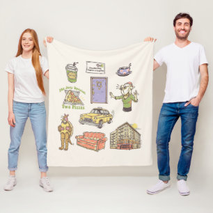 FRIENDS™   Cartoon Icons Graphic Fleece Blanket