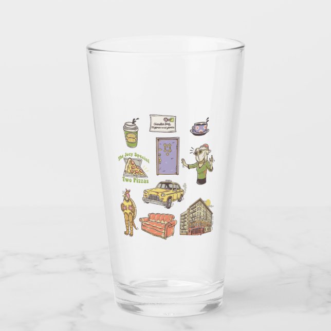 FRIENDS™ | Cartoon Icons Graphic Glass (Front)
