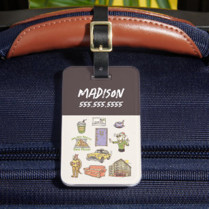 FRIENDS™   Cartoon Icons Graphic Luggage Tag