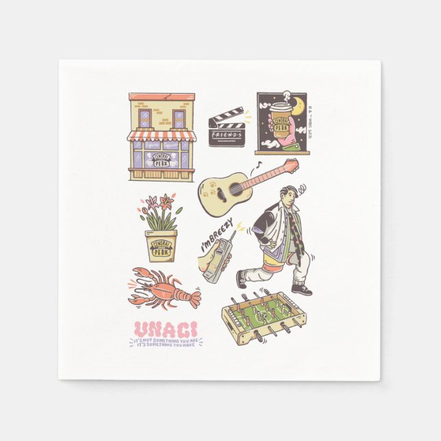 FRIENDS™ | Cartoon Icons Graphic Napkin (Front)