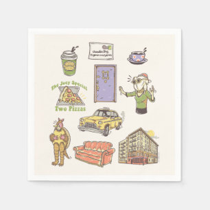 FRIENDS™   Cartoon Icons Graphic Napkin