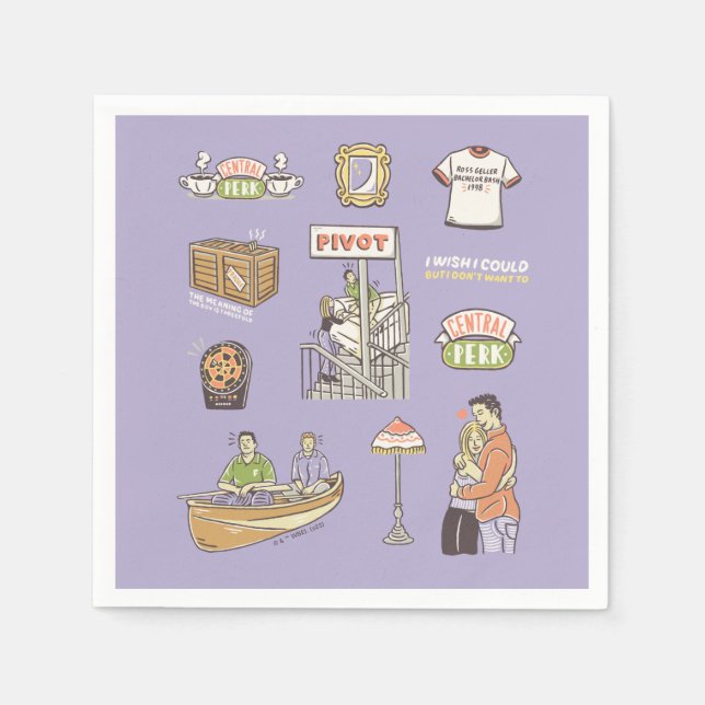 FRIENDS™ | Cartoon Icons Napkin (Front)