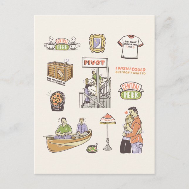 FRIENDS™ | Cartoon Icons Postcard (Front)