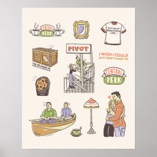 FRIENDS™   Cartoon Icons Poster