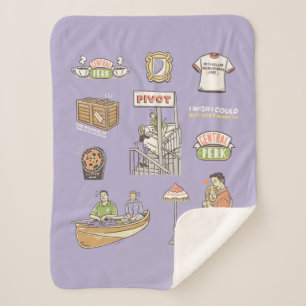 FRIENDS™   Cartoon Icons Sherpa Blanket