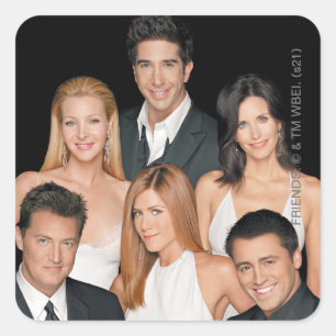 FRIENDS™   Cast in Formal Wear Closeup Square Sticker