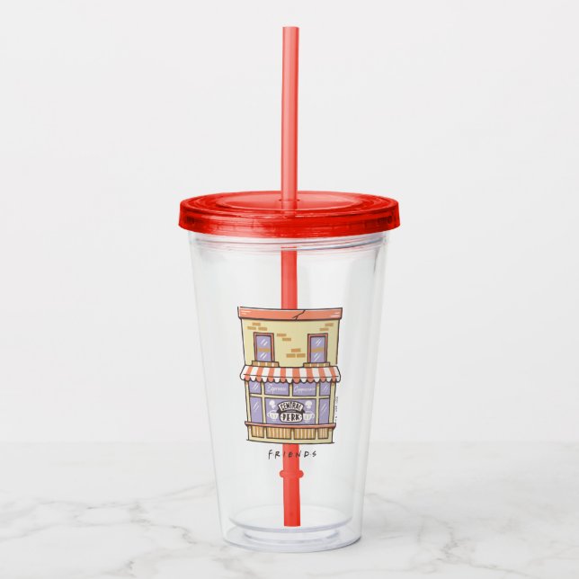 FRIENDS™ | Central Perk Cartoon Coffee Shop Acrylic Tumbler (Front)