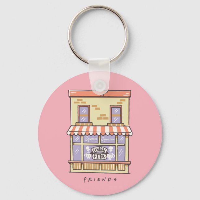 FRIENDS™ | Central Perk Cartoon Coffee Shop Key Ring (Front)