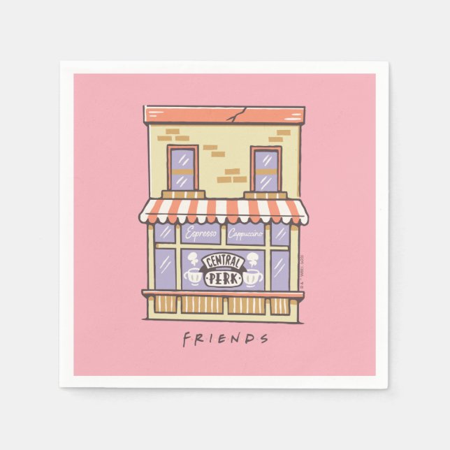 FRIENDS™ | Central Perk Cartoon Coffee Shop Napkin (Front)