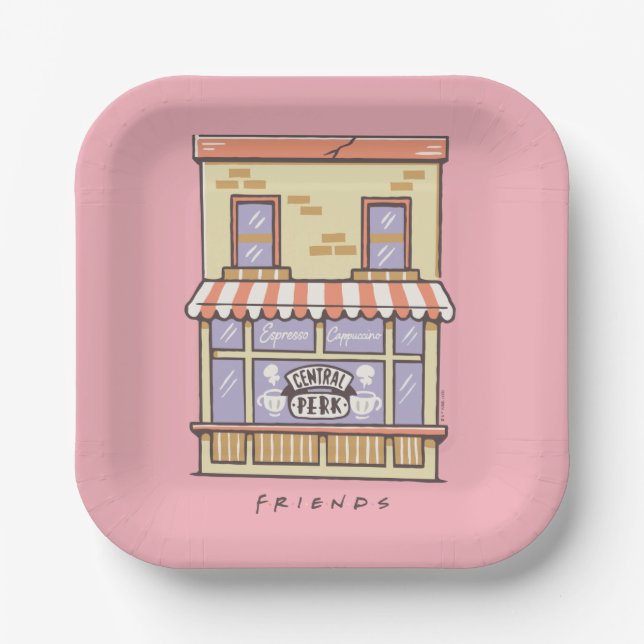 FRIENDS™ | Central Perk Cartoon Coffee Shop Paper Plate (Front)