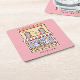 FRIENDS™   Central Perk Cartoon Coffee Shop Square Paper Coaster