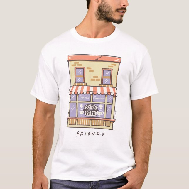 FRIENDS™ | Central Perk Cartoon Coffee Shop T-Shirt (Front)