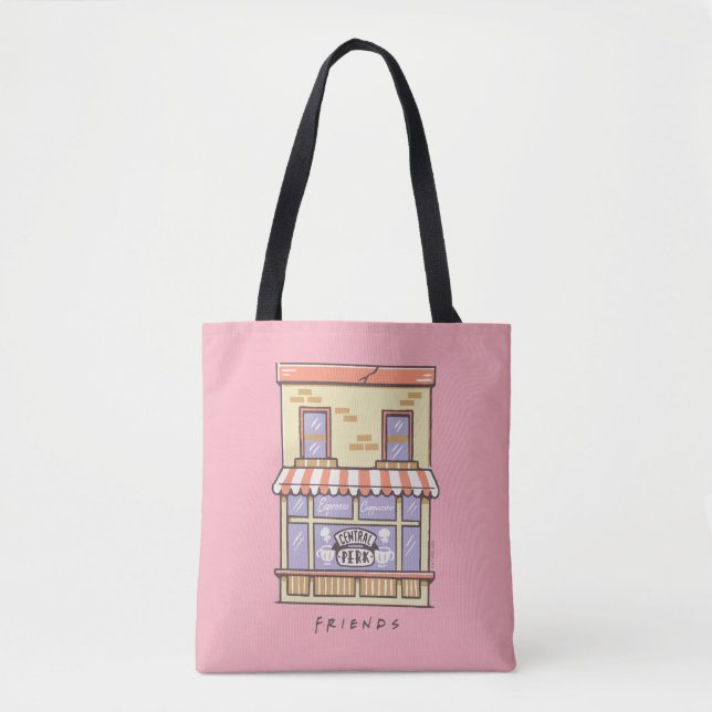 FRIENDS™ | Central Perk Cartoon Coffee Shop Tote Bag (Front)