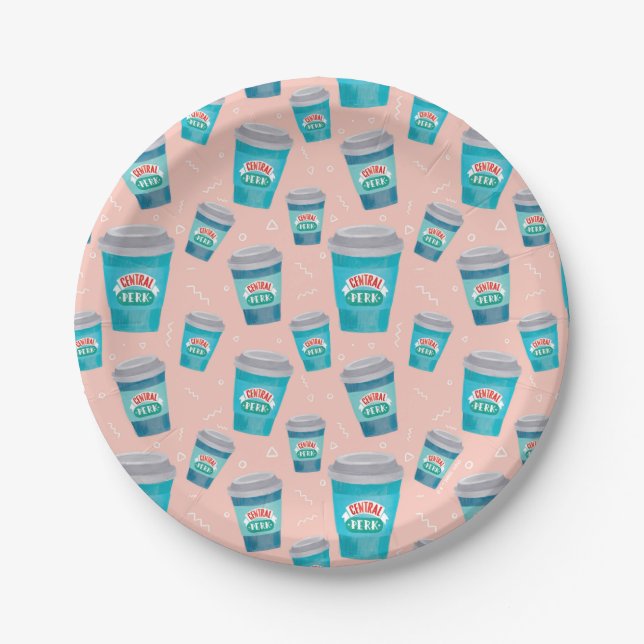 FRIENDS™ | Central Perk Coffee Cup Pattern Paper Plate (Front)