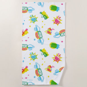 FRIENDS™   Central Perk Neon Pattern Beach Towel