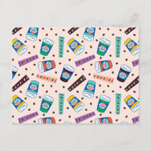 FRIENDS™   Central Perk Vibrant Coffee Pattern Postcard