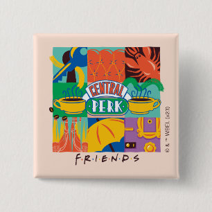 FRIENDS™   Central Perk Vibrant Graphic 15 Cm Square Badge