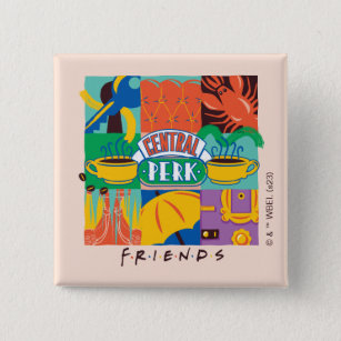 FRIENDS™   Central Perk Vibrant Graphic 15 Cm Square Badge
