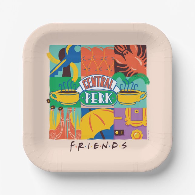 FRIENDS™ | Central Perk Vibrant Graphic Paper Plate (Front)