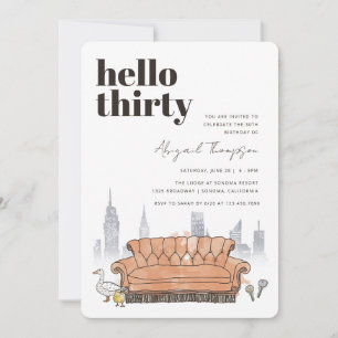 FRIENDS™   Central Perk Watercolor 30th Birthday Invitation