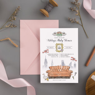 FRIENDS™   Central Perk Watercolor Baby Shower Invitation