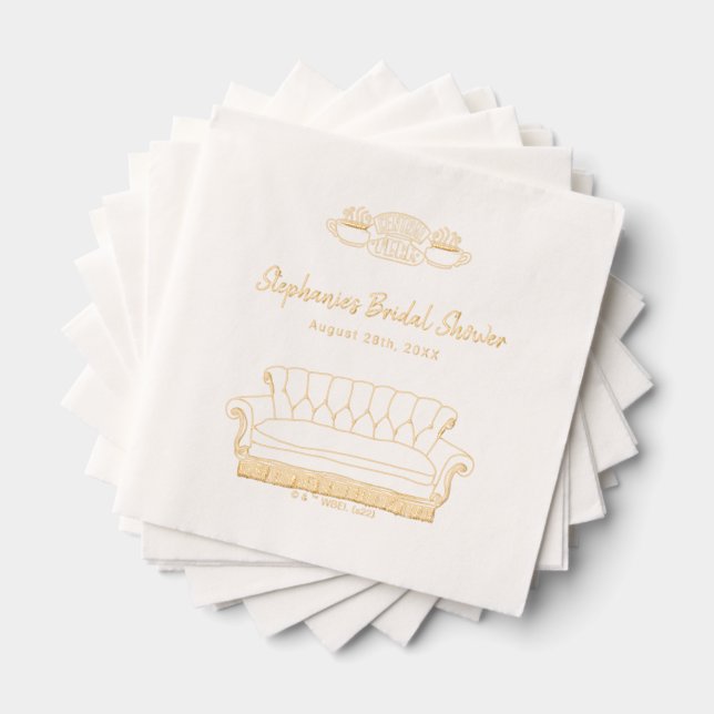 FRIENDS™ | Central Perk Watercolor Bridal Shower Foil Napkins (Insitu (Stacked))