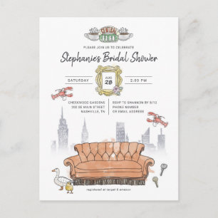FRIENDS™   Central Perk Watercolor Bridal Shower Postcard