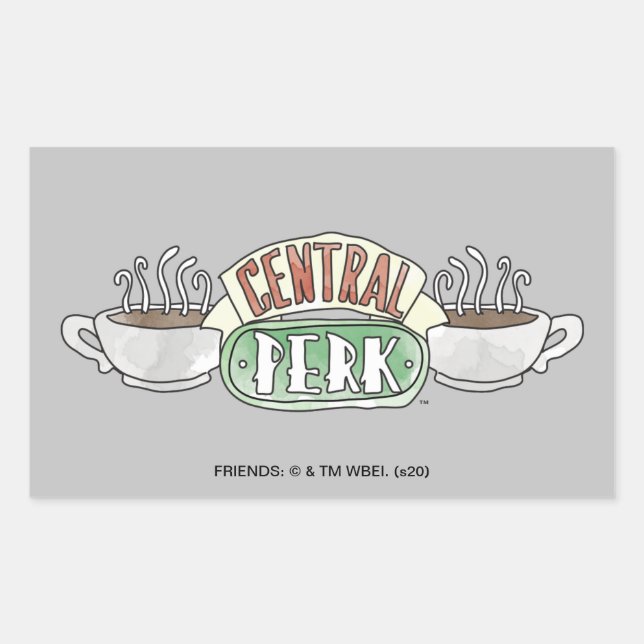 FRIENDS™ | Central Perk Watercolor Logo Rectangular Sticker (Front)