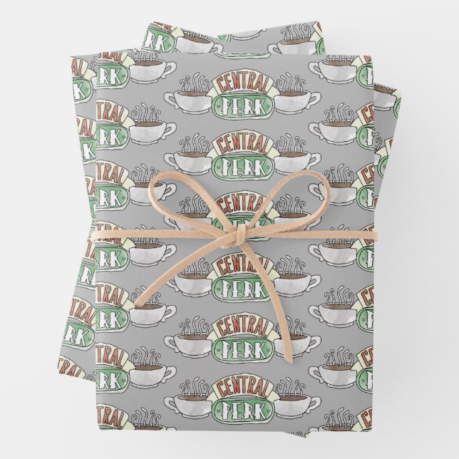 FRIENDS™ | Central Perk Watercolor Logo Wrapping Paper Sheet (In situ)