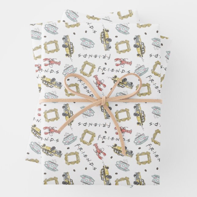 FRIENDS™ | Central Perk Watercolor Pattern Wrapping Paper Sheet (In situ)