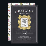 FRIENDS™ | Chalkboard 40th Birthday Invitation<br><div class="desc">Celebrate your 40th birthday with this FRIENDS™-themed invitation,  inspired by the iconic TV show. Personalise it with your party details to create a memorable invite that will delight fans of the series. Ideal for adding a touch of 90s nostalgia to your milestone celebration.</div>