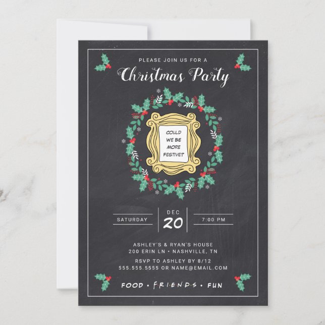 FRIENDS™ | Chalkboard Christmas Party Invitation (Front)