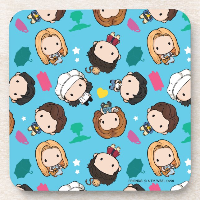 FRIENDS™ | Character Chibi Pattern Coaster (Front)