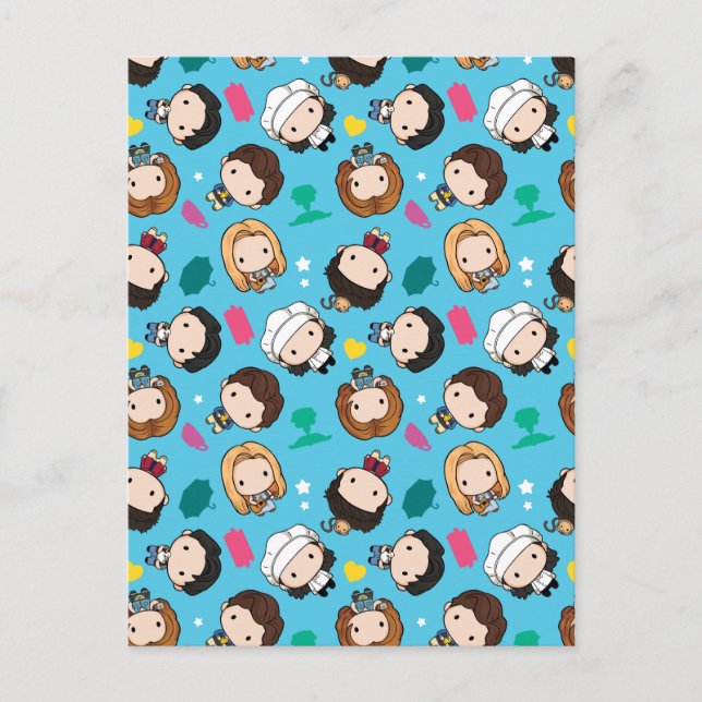FRIENDS™ | Character Chibi Pattern Invitation Postcard (Front)