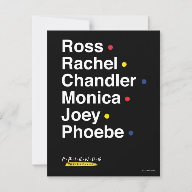 FRIENDS™ | Character Names Card (Front)