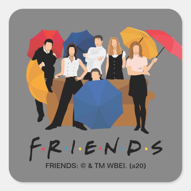 FRIENDS™ Character Silhouette Square Sticker (Front)