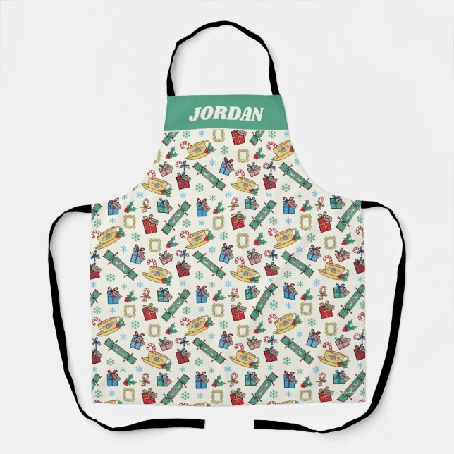 FRIENDS™ | Christmas Icon Pattern Apron (Front)