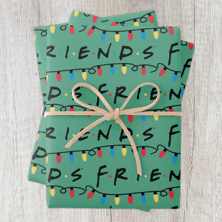 FRIENDS™ | Christmas Lights Logo Wrapping Paper Sheet