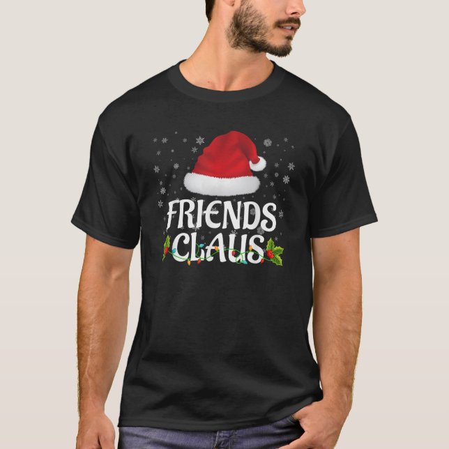 Friends Claus Christmas Lights Santa Pajama Family T-Shirt (Front)