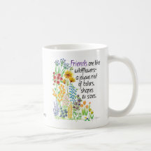 'Friends' coffee mug; flowers gift mug