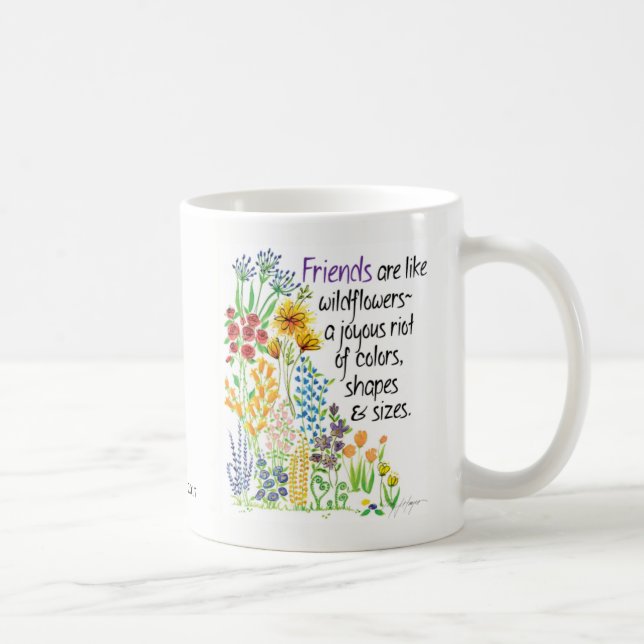 'Friends' coffee mug; flowers gift mug (Right)