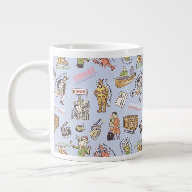FRIENDS™ Colorful Cartoon Pattern Large Coffee Mug (Left)