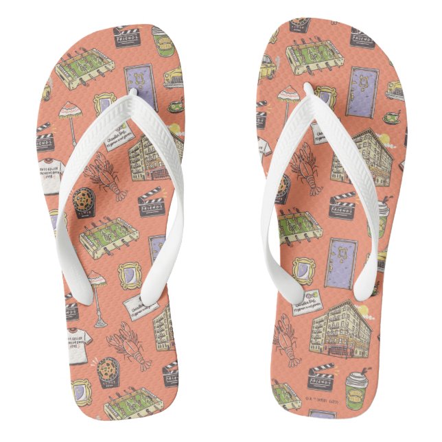 FRIENDS™ Colorful Icons Pattern Flip Flops (Footbed)